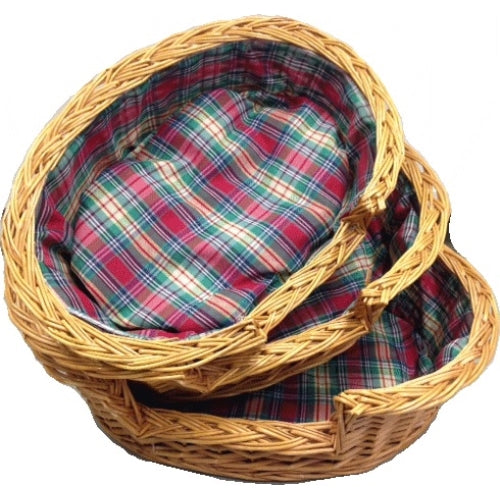 JUEGO DE 3 CUNAS DE MIMBRE FORRADA