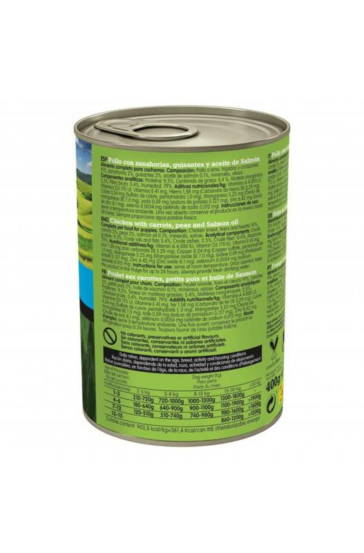 LATA Arquivet JUNIOR pollo, zanahorias, guisantes y aceite de salmón 400gr