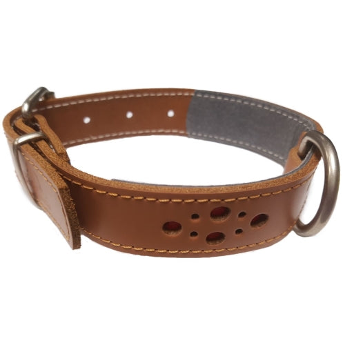 COLLAR CUERO COMBINADO NATURAL CIRCULO