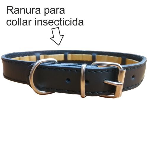 COLLAR CUERO NEGRO PARA COLLAR INSECTICIDA