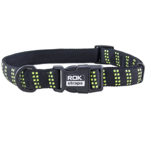 COLLAR ROSCKSTRAPS ACOLCHADO NEGRO Y VERDE