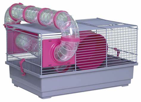 JAULA HAMSTER RUSO 115 GRIS Y R0SA