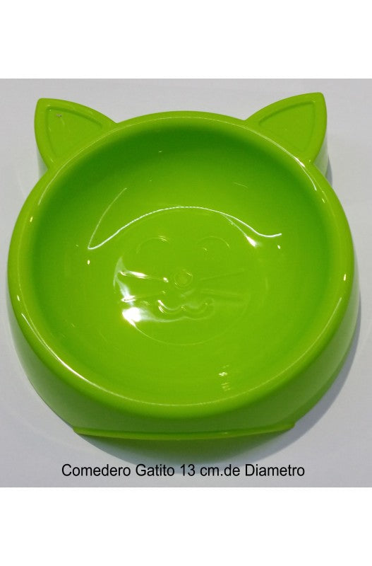 COMEDERO GATITOS 13CM VERDE