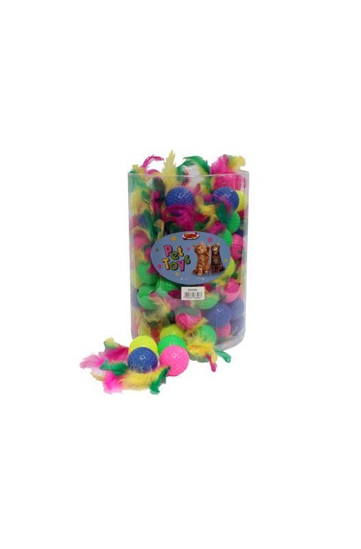 PELOTA CON PLUMAS CUBO 100 UDS