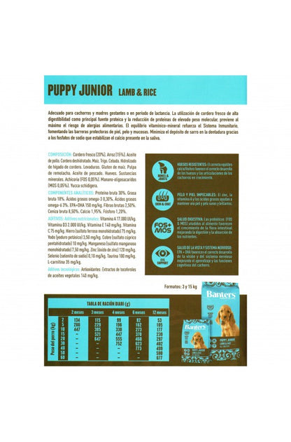 PIENSO BANTERS PUPPY CORDERO PARA CACHORROS